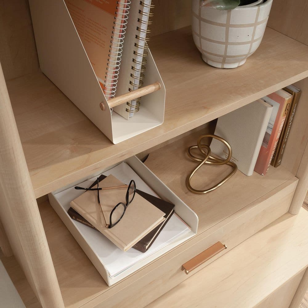 Natural Maple 36" Library Hutch with Adjustable Shelf
