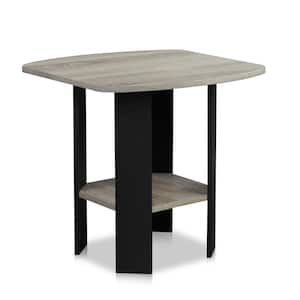 Modern 20 in. Grey Oak/Black Wood End Table