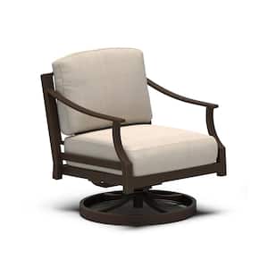 Tamarin 1-Piece Aluminum Swivel Outdoor Lounge Chair with Sunbrella Cushions