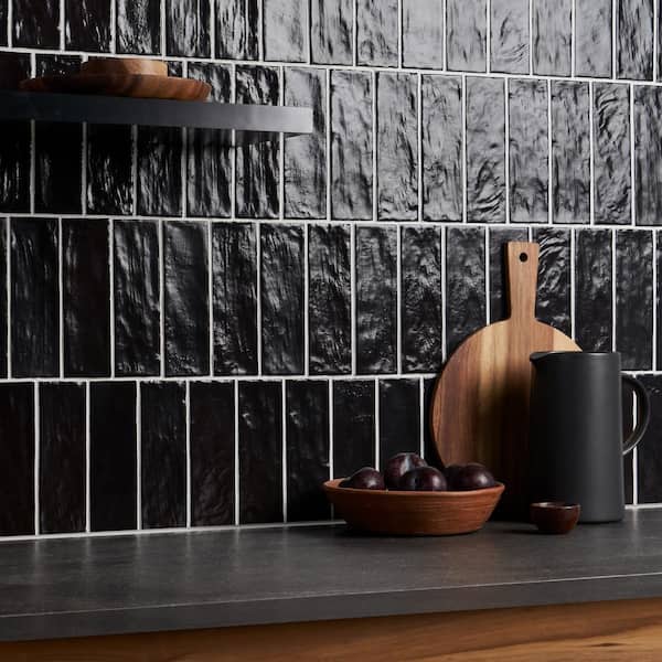 Ivy Hill Tile Amagansett Jet Black 3 in. x 8 in. Mixed Finish