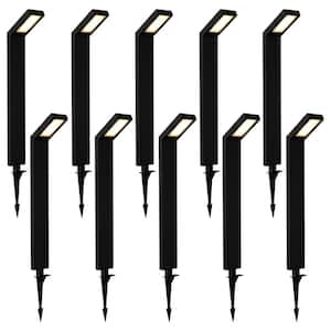 36-Watt Equivalent Low Voltage Black Aluminum Hardwired LED Weather Resistant Landscape Path Lights (10-pack)