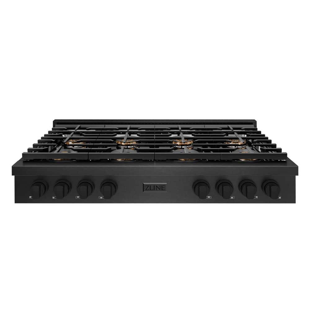48 in. Paramount Gas Rangetop with 8 Burner DuoProâ„¢ Cooktop in Black Satin Stainless Steel