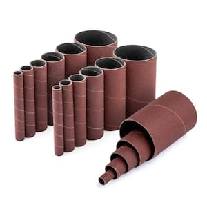 4.5 in. Aluminum Oxide Sanding Sleeves for Spindle Sander in 6 Sizes with Assorted Grits 80,120,240 (18-Pack)