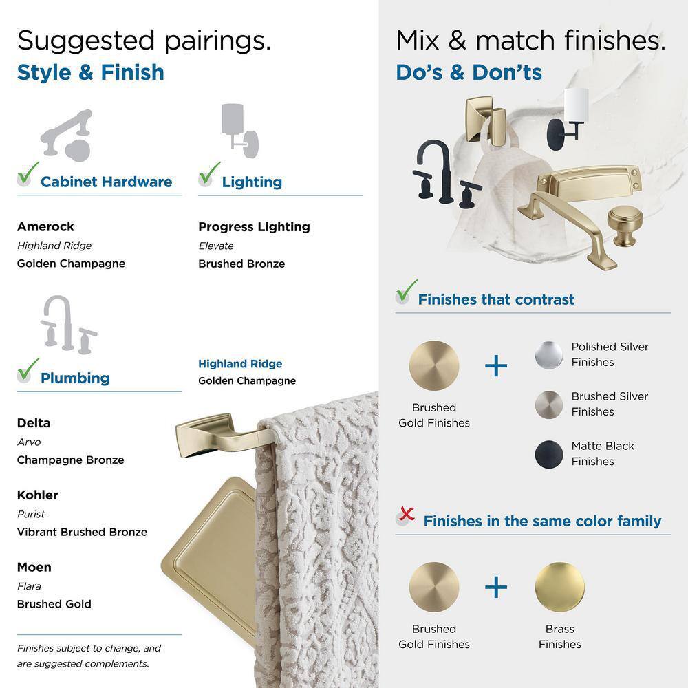 Golden Champagne Pivoting Double Post Toilet Paper Holder