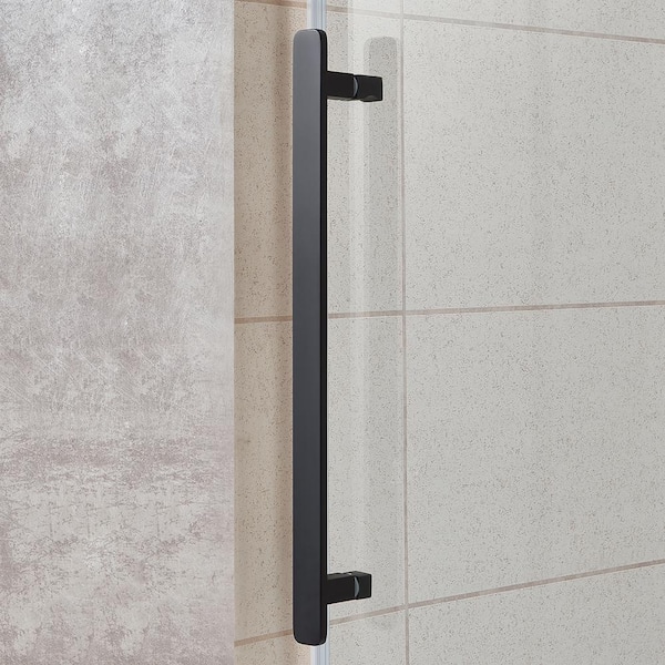 Tidal 58.19 in. W x 78.74 in. H Sliding Semi Frameless Shower Door in Matte Black