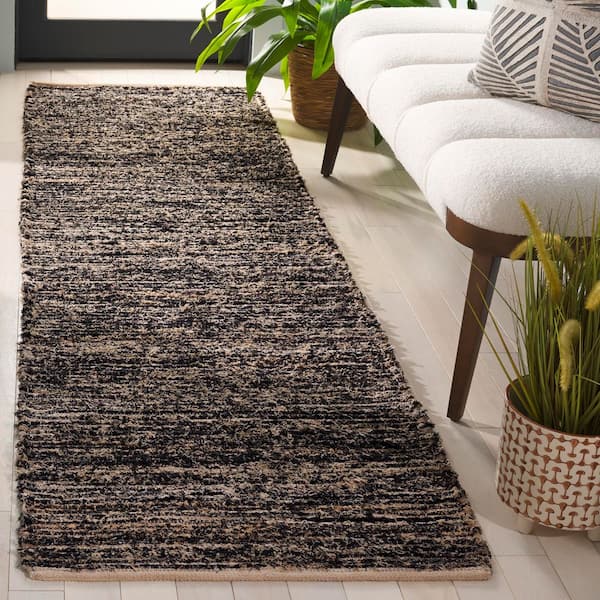 Montauk 2 ft. x 8 ft. Taupe/Black Modern Abstract Distressed Runner Rug