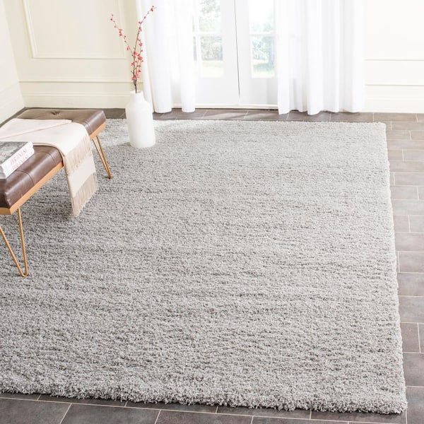 Laguna Shag Silver 9 ft. x 12 ft. Solid Area Rug
