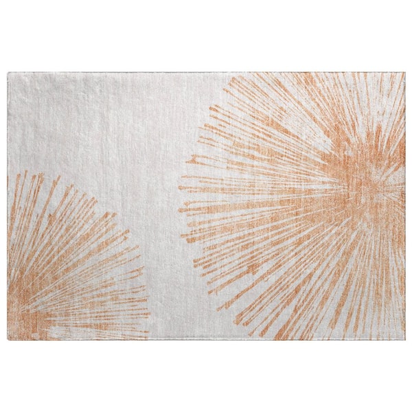 Dream Shag Premium Machine Washable Abstract ADS642 Salmon 2 ft. x 3 ft. Accent Rug