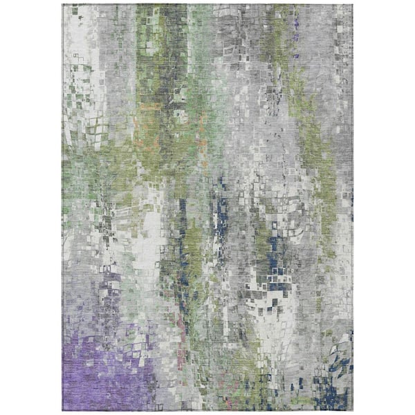 Chantille Machine Washable Indoor/Outdoor Abstract ACN2254 Aloe 5 ft. x 7 ft. 6 in. Area Rug