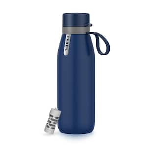 GoZero Everyday 32 oz. Navy Blue Stainless Steel Insulated XL Water Bottle with Everyday Filter