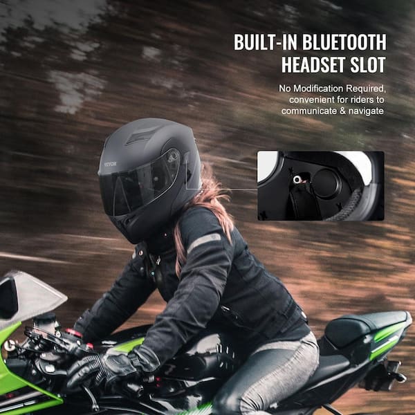 VEVOR Motorcycle Helmet, Unmasked, Smart Street ABS and High