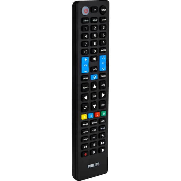 Philips 4-Device Replacement TV Remote Control in Black - The Home Depot