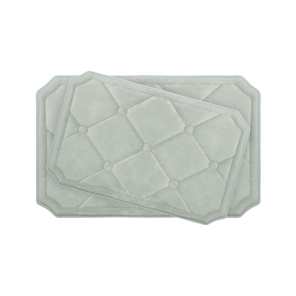 BounceComfort Gertie Light Gray Memory Foam 2-Piece Bath Mat Set