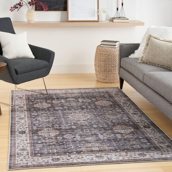 Fulton Charcoal 5 ft. x 7 ft. Vintage Persian Traditional Area Rug