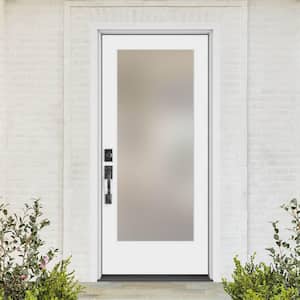Performance Door System 36 in. x 80 in. VG Full Lite Right-Hand Inswing Pearl White Smooth Fiberglass Prehung Front Door