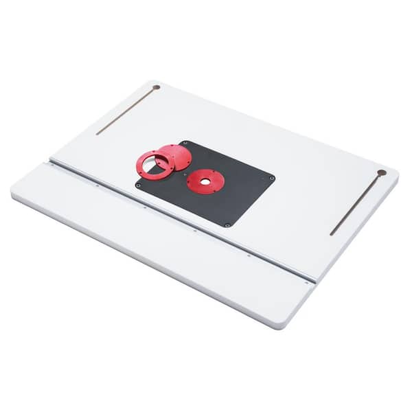 24 in. x 32 in. Router Table Top with Template Precision Router Base, Insert Plate & Rings for Woodworking