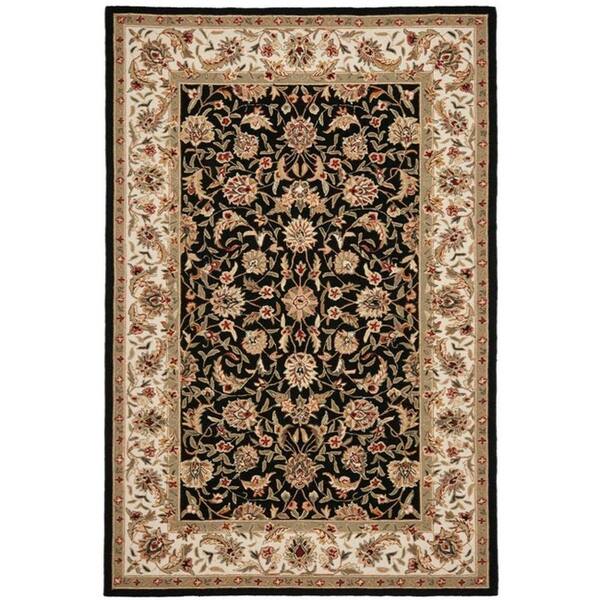 SAFAVIEH Chelsea Black 5 ft. x 8 ft. Floral Speckled Border Area Rug