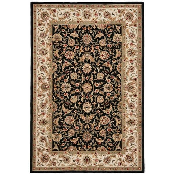 SAFAVIEH Chelsea Black 6 ft. x 9 ft. Floral Speckled Border Area Rug