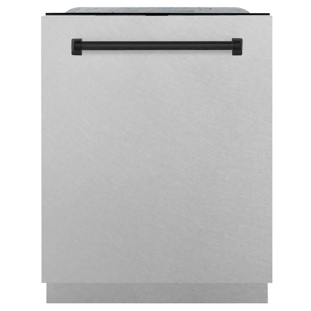 Autograph Edition 24 in. Monument Top Control Dishwasher with Satin Stainless Steel Panel and Matte Black Handle