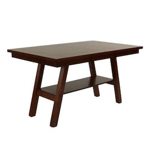 Modern Style 66 in. Brown Wooden 4 Legs Counter Height Dining Table Set Seats 6