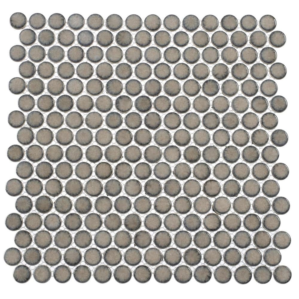 Soho Penny Round Glossy Glass Mosaic Tile Sample