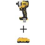 ATOMIC 20V MAX Cordless Brushless Compact 1/4 in. Impact Driver with 20V 3.0Ah Compact Lithium-Ion Battery