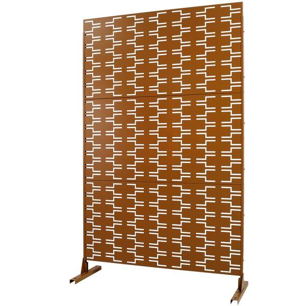 Zeus & Ruta 6.3 ft. H x 4 ft. W Brown Metal Privacy Screen Zeus & Ruta 6.3 ft. H x 4 ft. W Brown Metal Privacy Screen
