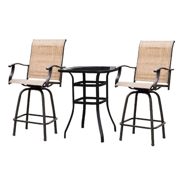 Top Home Space Swivel Metal Sling, Home Depot Outdoor Swivel Bar Stools