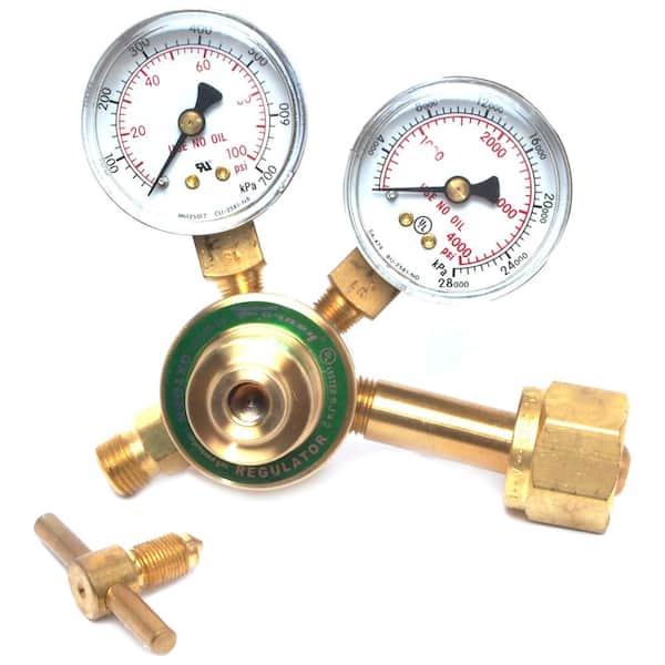 Forney 1-1/2 in Side Mount, 150-Series Oxygen Regulator with 1/4 in. Hose Fitting