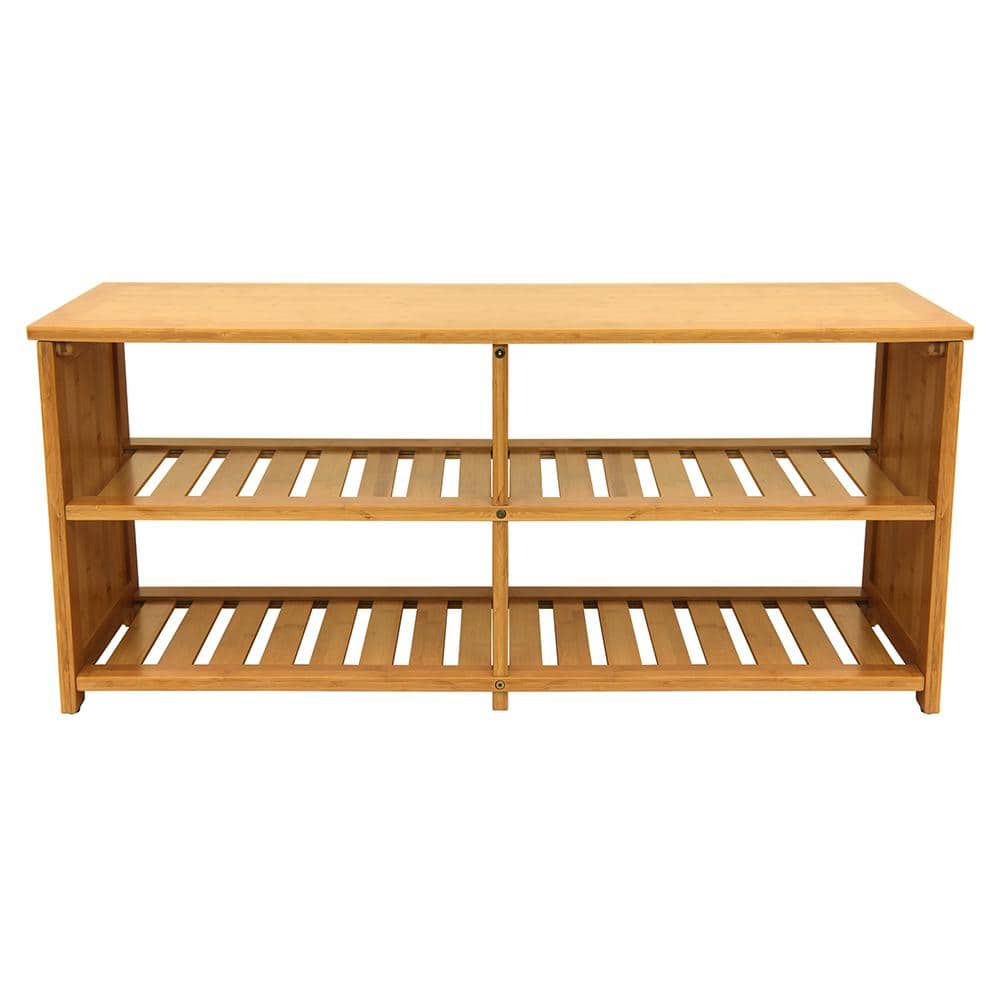 Eco-Friendly Bamboo Multi-Purpose Storage Bench with Shoe Organizer