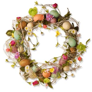 18 in. Artificial Garden Accents Easter Egg Wreath