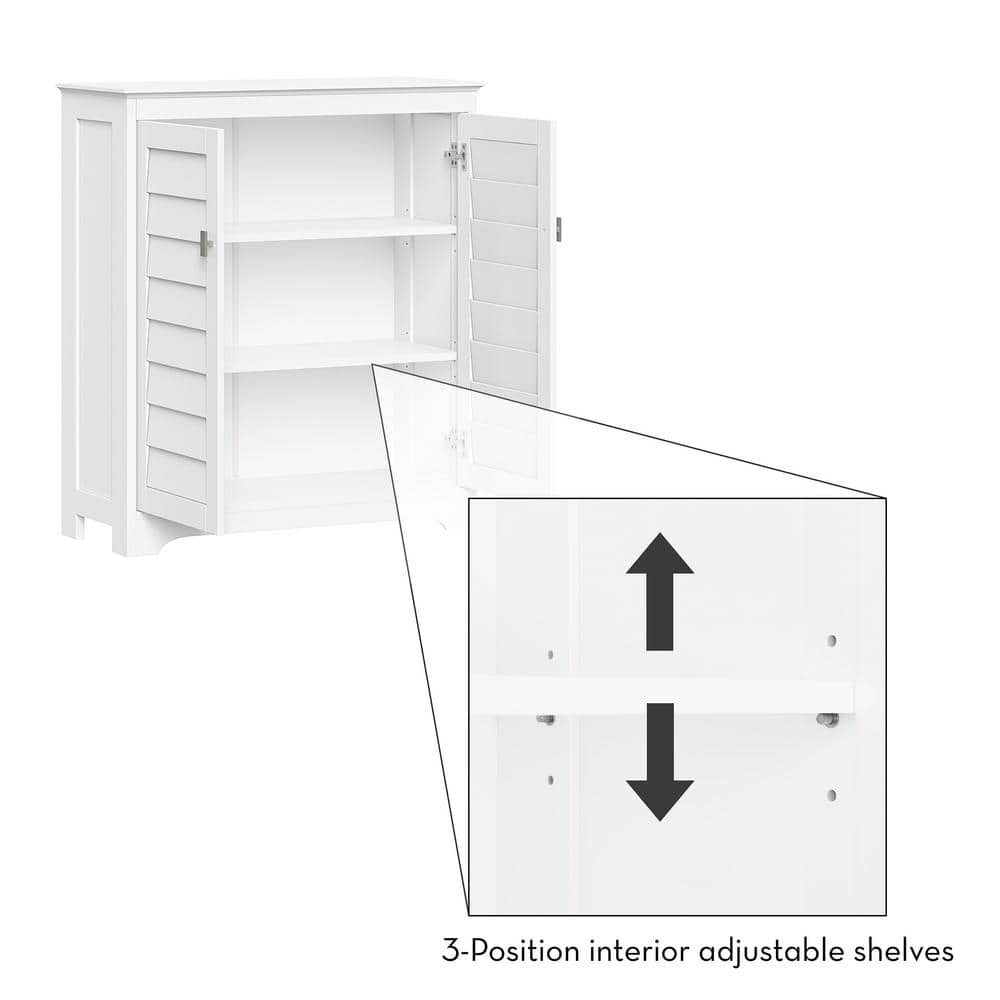 White Shutter Door Cabinet with Adjustable Shelves