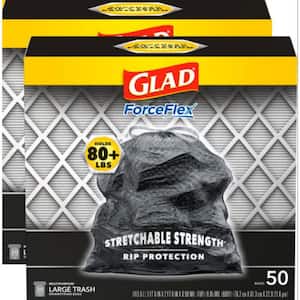 30 Gal. ForceFlex Black Drawstring Large Outdoor Trash Bags (50-Count, 2-Pack)