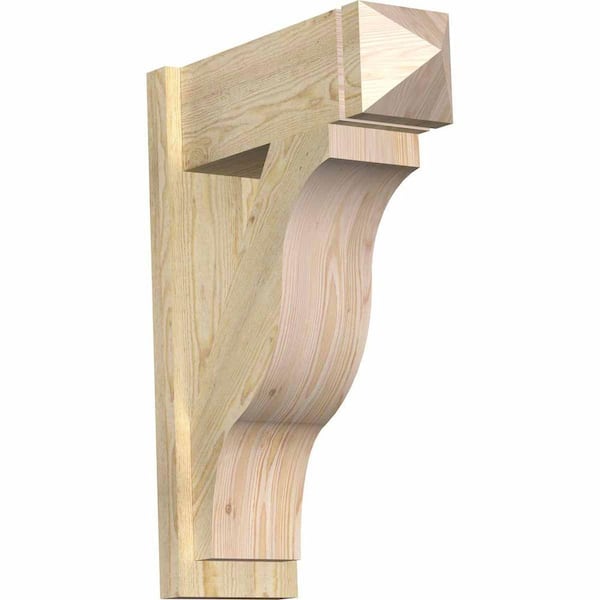 Ekena Millwork 8 in. x 30 in. x 22 in. Fuston Arts and Crafts Rough Sawn Douglas Fir Outlooker