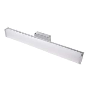 Grantham 24 in. Chrome LED Vanity Light Bar Bathroom Lighting Adjustable Color Warm White to Daylight (8-Pack)