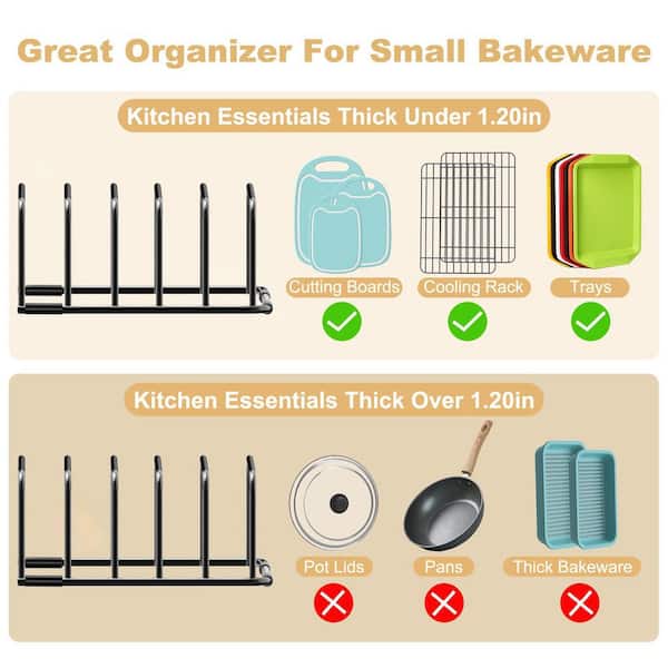 Wudkey Black Metal Cutting Board and Tray Rack WX2M11_1 - The Home