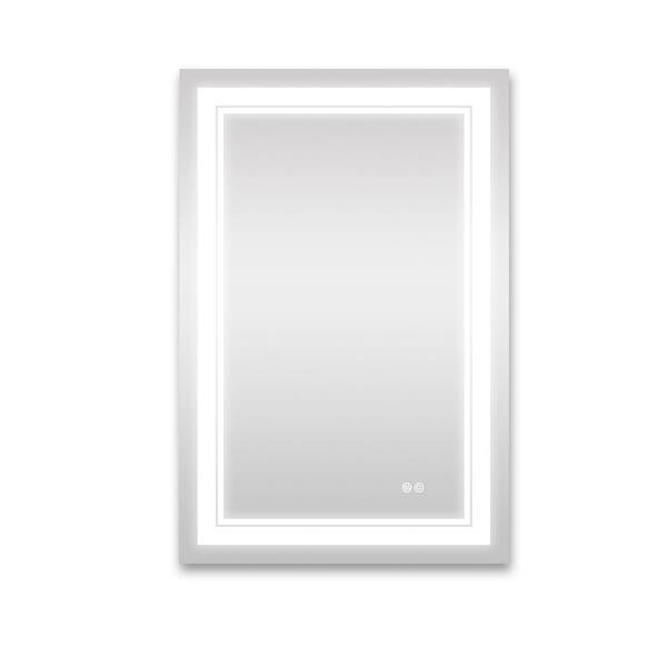 FORCLOVER 24 in. W x 36 in. H Medium Rectangular Frameless Anti-Fog LED ...