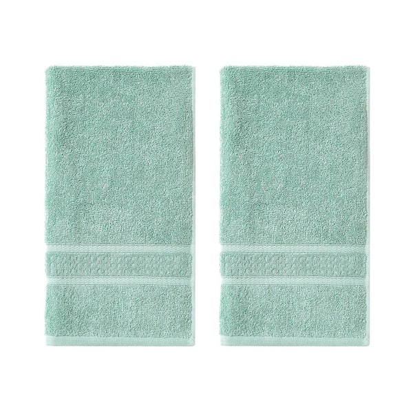 Nautica Oceane 2-Piece Turquoise-Aqua Cotton Hand Towel Set