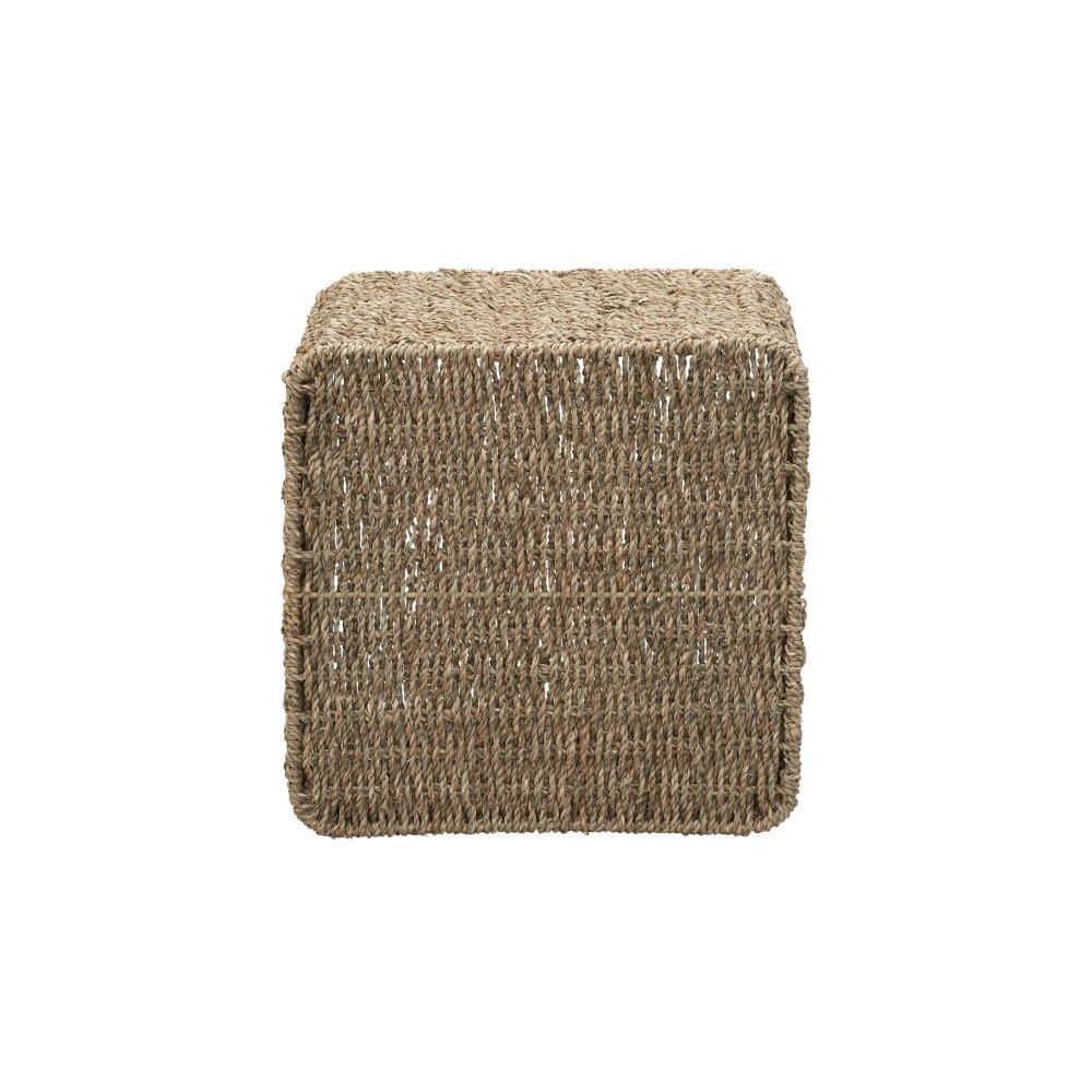 Natural Seagrass Square Wicker Basket with Metal Handles