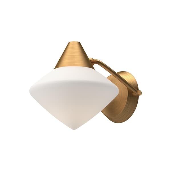 ALORA MOOD Nora 8-in 1 Light 60-Watt Aged Gold/Opal Matte Glass Vanity Light