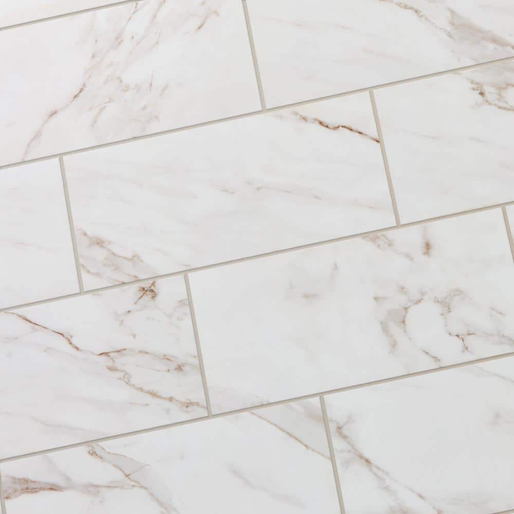 Buy Sanden Calacatta Gold Marble Matte 12 in. x 24 in. Glazed Porcelain