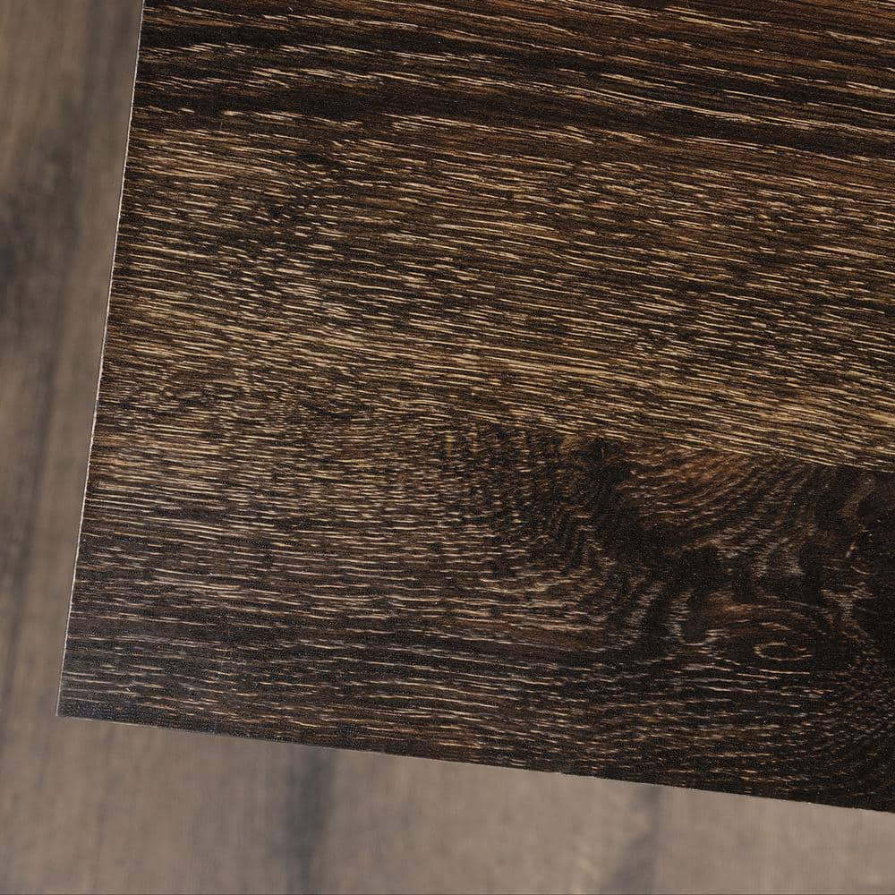 Iron Oak Executive Pedestal Desk with Gold Hardware