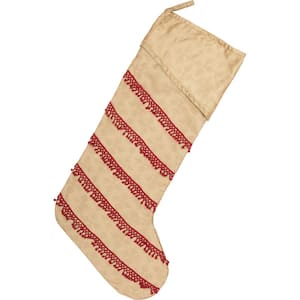 20 in. Nylon Revelry Gold Taupe Tan Traditional Christmas Decor Jacquard Stocking