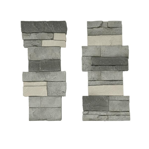 GenStone Stacked Stone 11.25 in. x 24 in. Northern Slate Faux Pillar Panel Siding