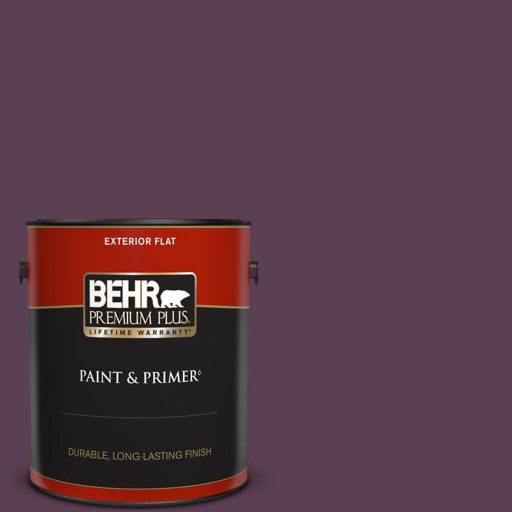 BEHR PREMIUM PLUS 1 gal. #PPU17-03 Vixen Flat Exterior Paint & Primer  430001 - The Home Depot