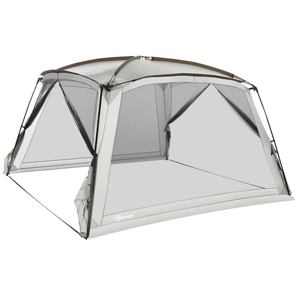 White 8-Person Screen House Tent with Carry Bag