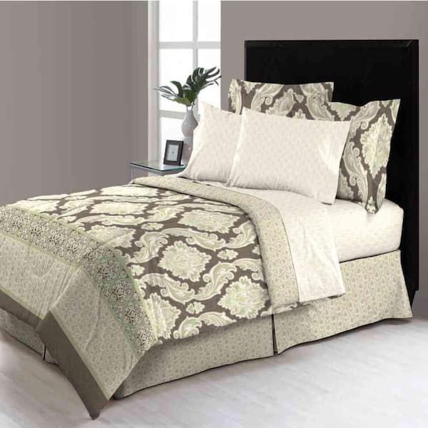 Morgan Home East Thornton 8-Piece Thornton Queen Bed in a Bag Set