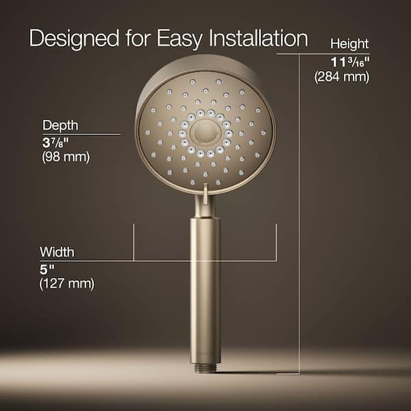 Spray Pattern Tool KOHLER Purist 3-Spray Patterns Wall Mount 2.5 GPM Handheld Shower Head ...