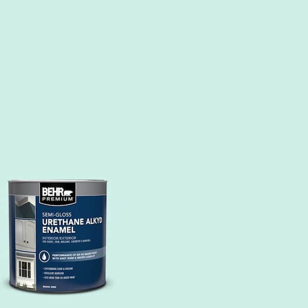 1 qt. #490A-1 Teal Ice Semi-Gloss Enamel Urethane Alkyd Interior/Exterior Paint