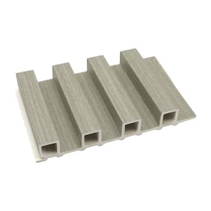 Gray 6.65 in. x 4.13 in. x 0.83 in. WPC 3D Wood Wall Paneling for Interior Wall Decor (0.19 sq. ft.)